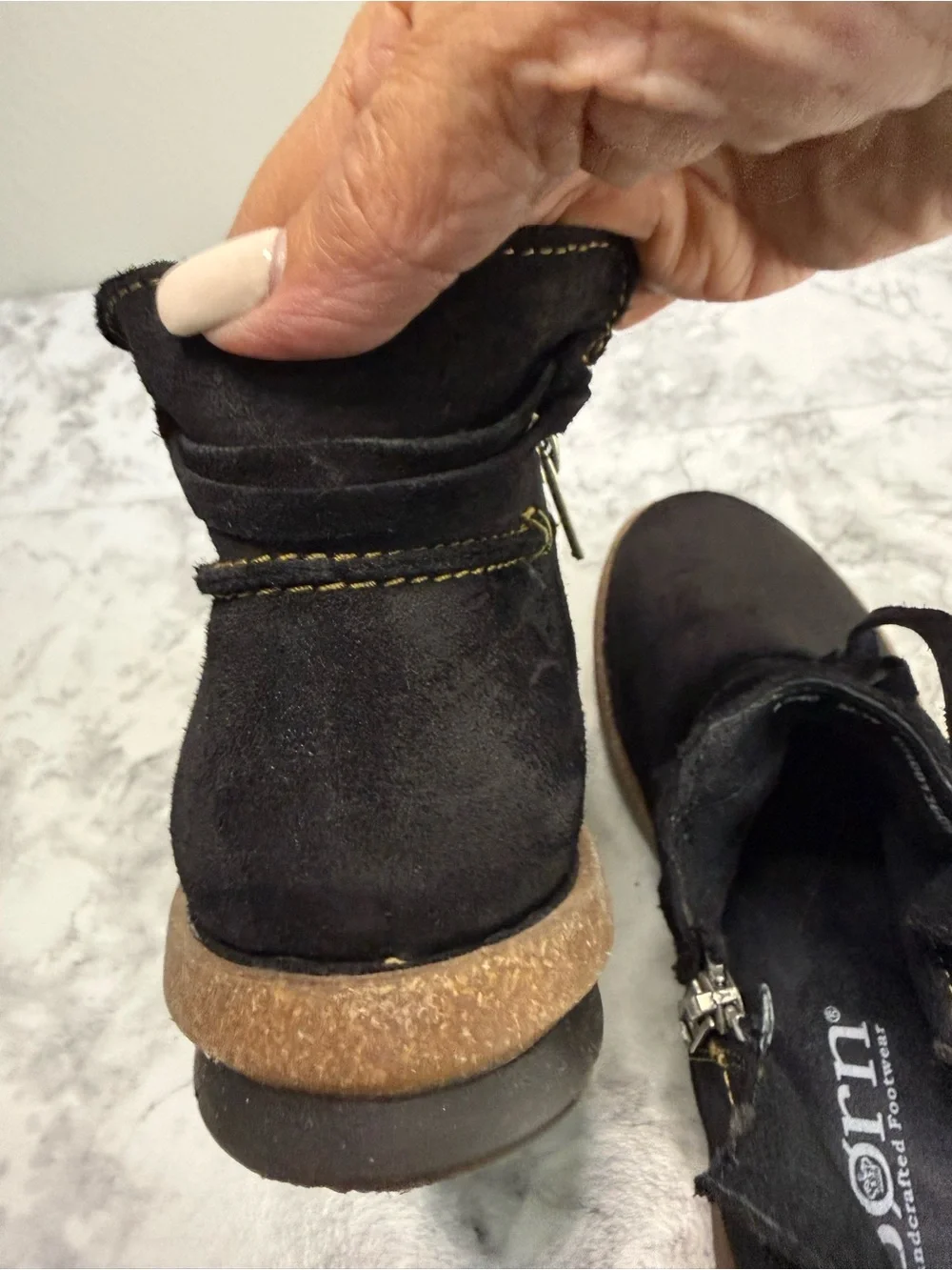 Born Black Women's Suede Leather Ankle Boots size 8 1/2